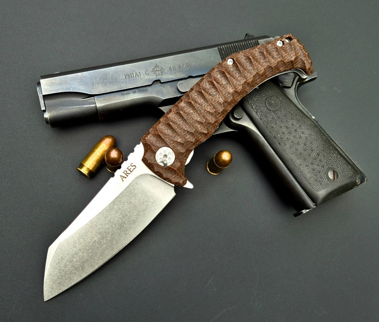 Zavírací ARES EVO - Linerlock, axiální ložiska hnědý - stonewash