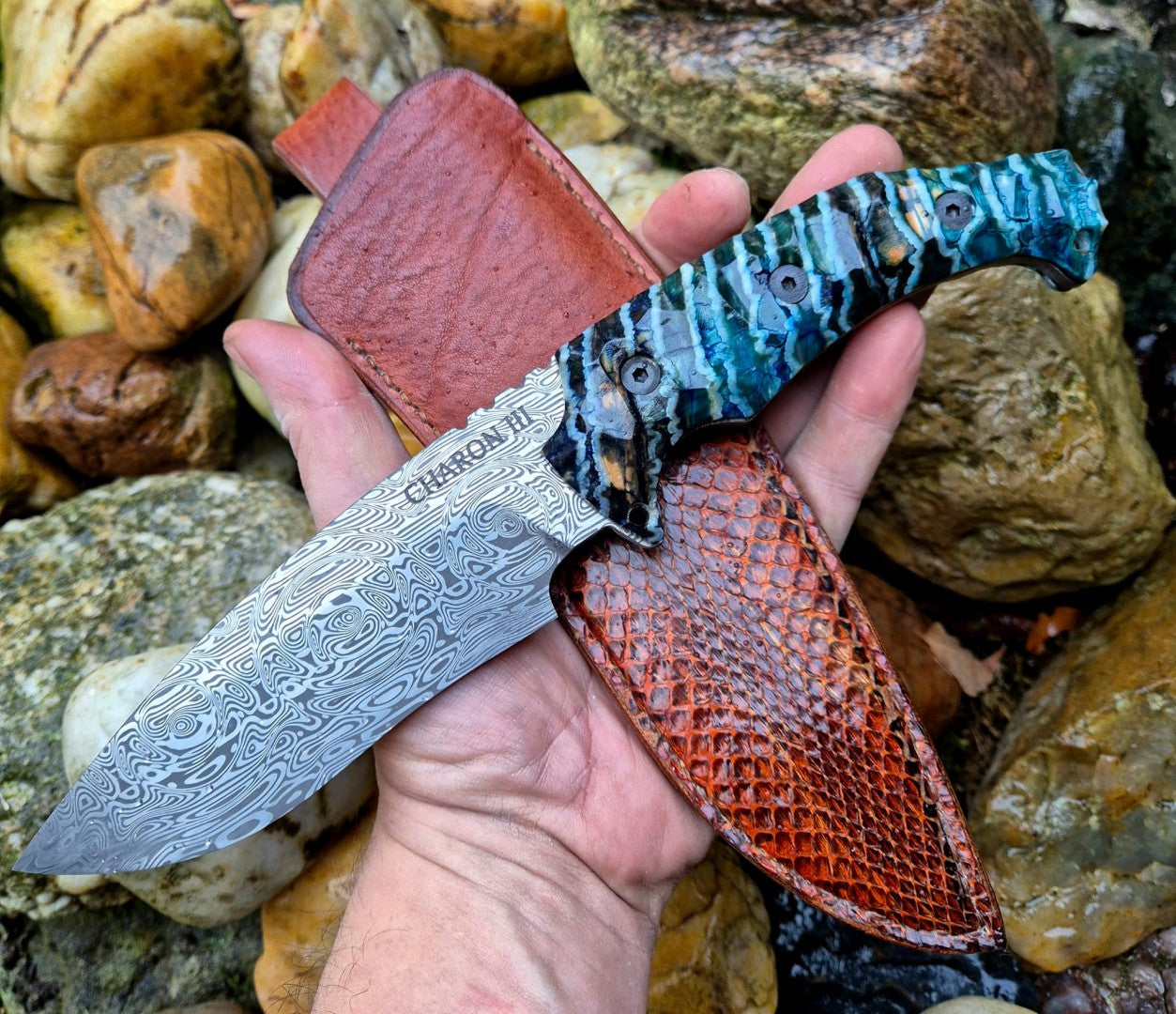 Charon III Mammut-Hockermesser - DAMASTEEL