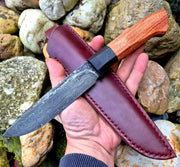 Lovecký damaškový nůž - Rosewood