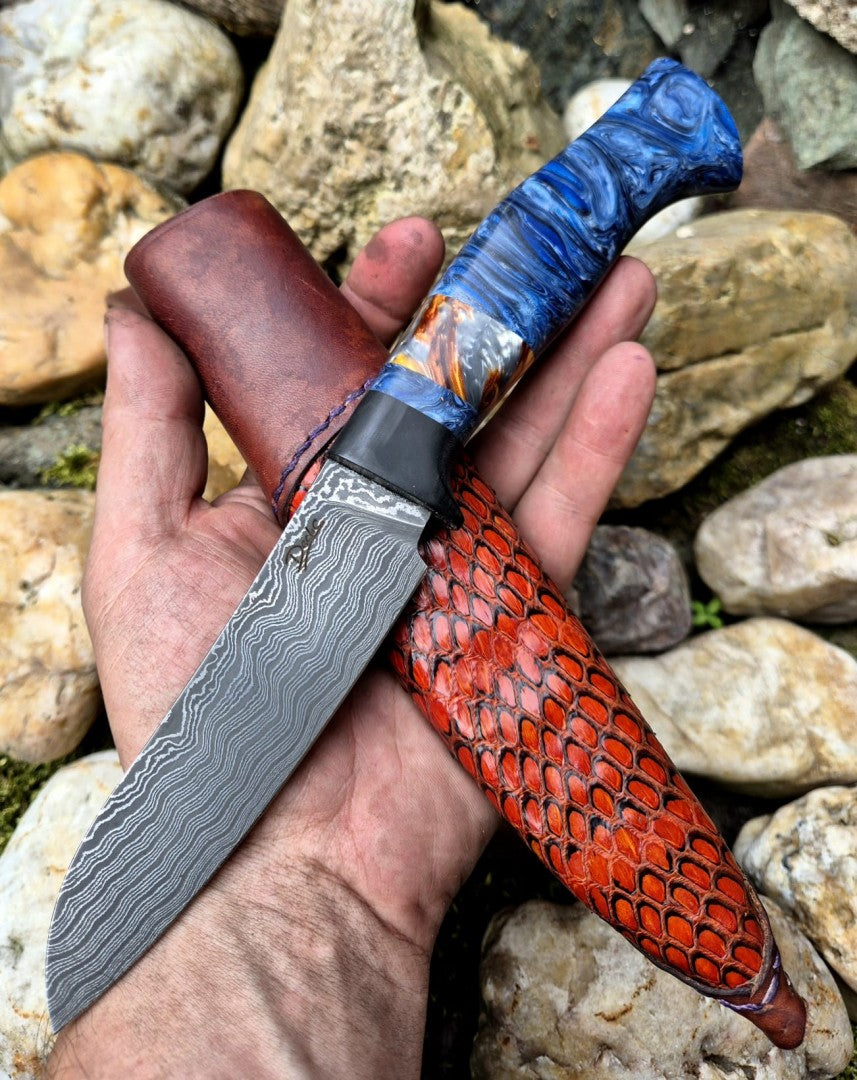 Jagdmesser Carbon-Damast - Inlace
