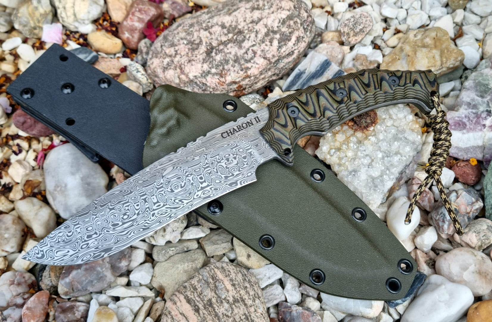 Messer Charon II Edelstahl Damast DAMASTEEL