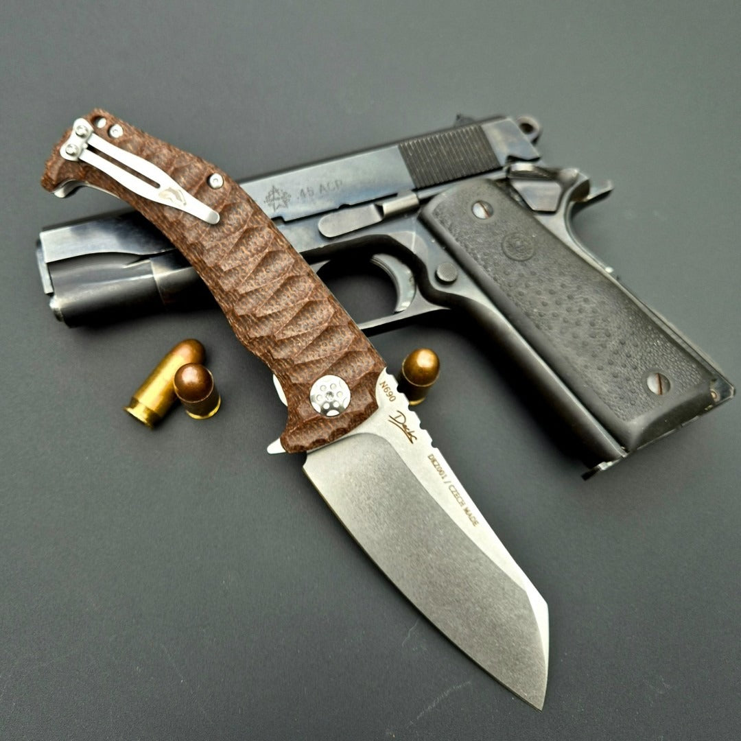 Zavírací ARES EVO - Linerlock, axiální ložiska hnědý - stonewash