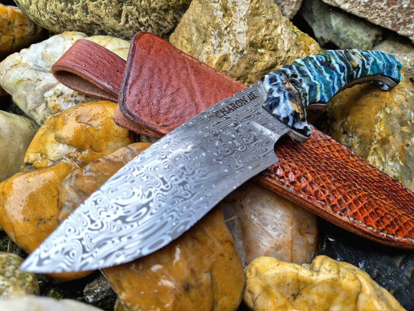 Charon III Mammut-Hockermesser - DAMASTEEL