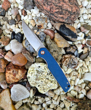 Zavírací nůž blue - Micarta, orange kroužek