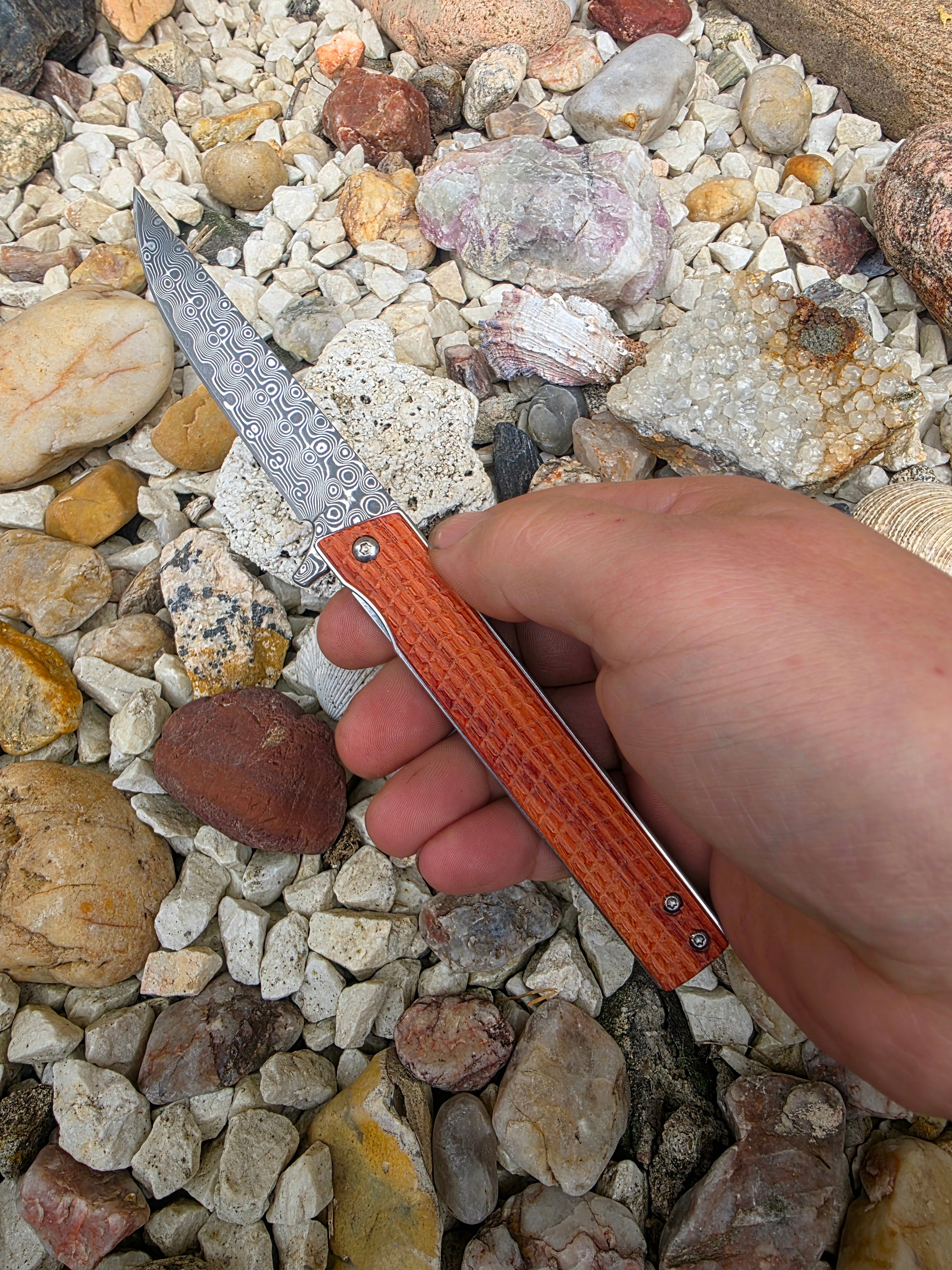 Zavírací nůž - ELEG Wood – damašek VG10 EDC