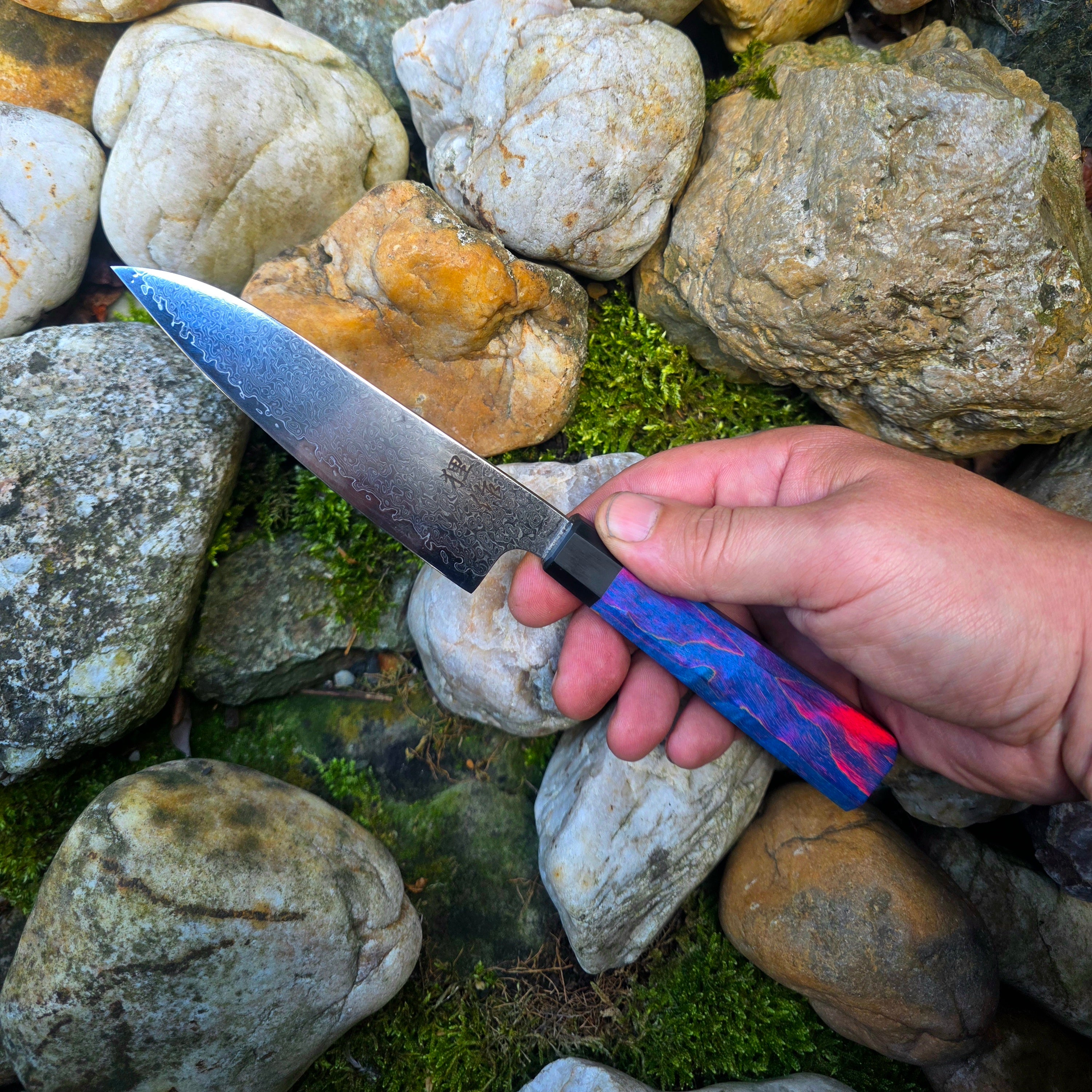 Kuchyňský nůž - ruční práce Mini Santoku Kareslská bříza