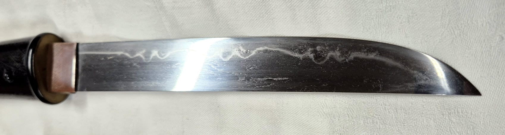 Pohled na japonské Tanto 3 ORIGINÁL z období EDO pohled z boku - detail čepele